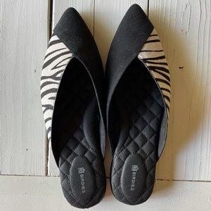 Zebra Print Birdies Mules - Women’s Size 8